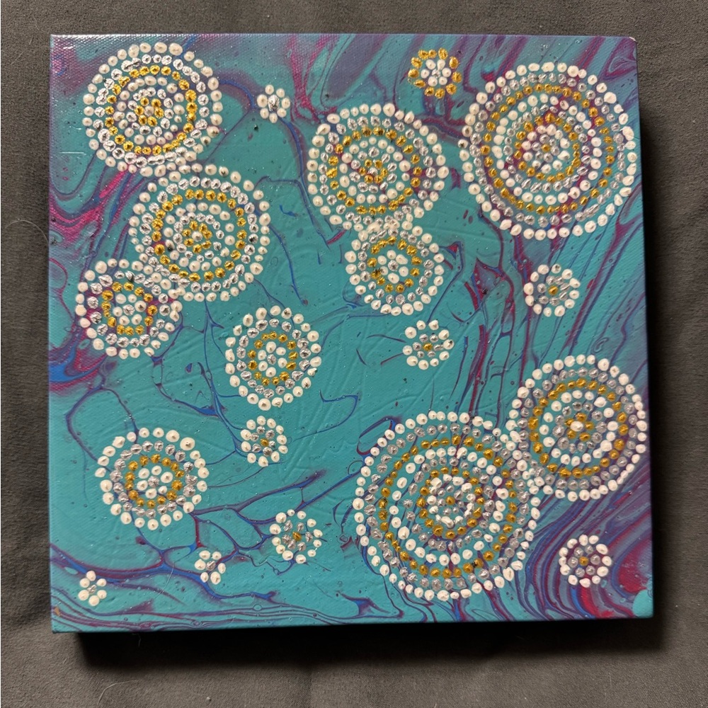 Hand painted and acrylic pouring Canvas Art